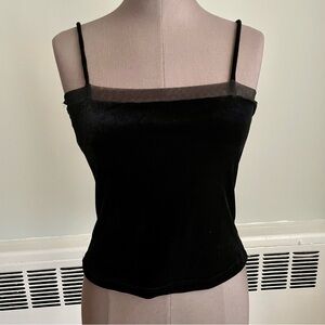 Vol. 1 plush velvet Black Camisole Top